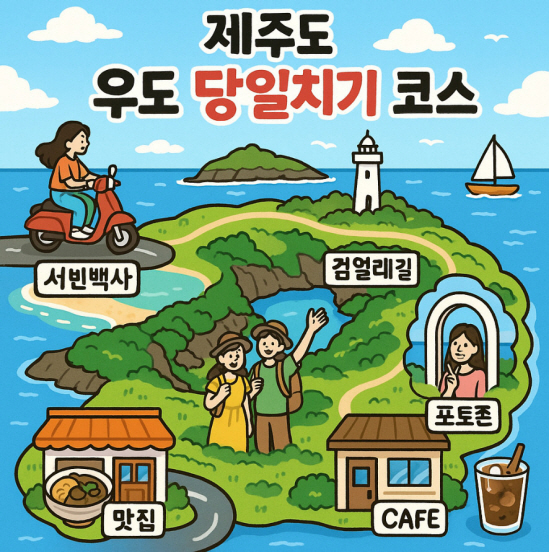 우도 당일치기 코스 – 맛집, 카페, 포토존까지 한 번에!