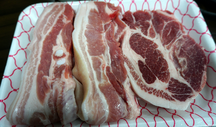 삼겹살2줄-목살한덩이