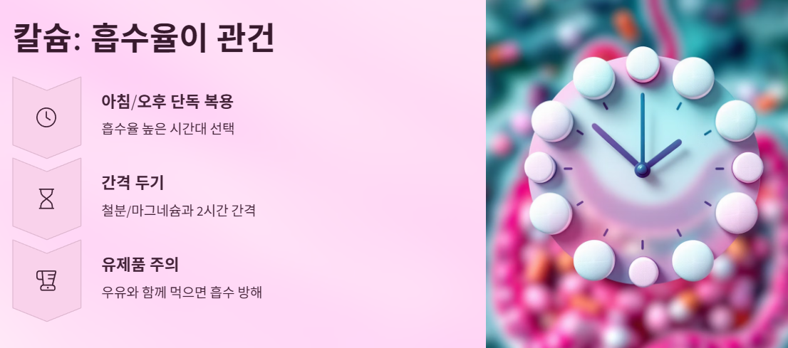 칼슘: 흡수 방해의 주범? 타이밍이 생명입니다