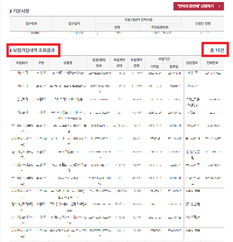 내보험찾아줌 보험가입내역조회 한번에 하기