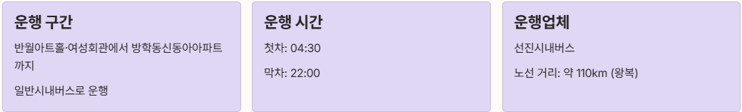 포천 72-3번 버스 기본 정보 정리 이미지