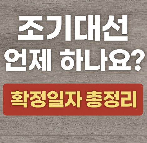 조기대선 일정