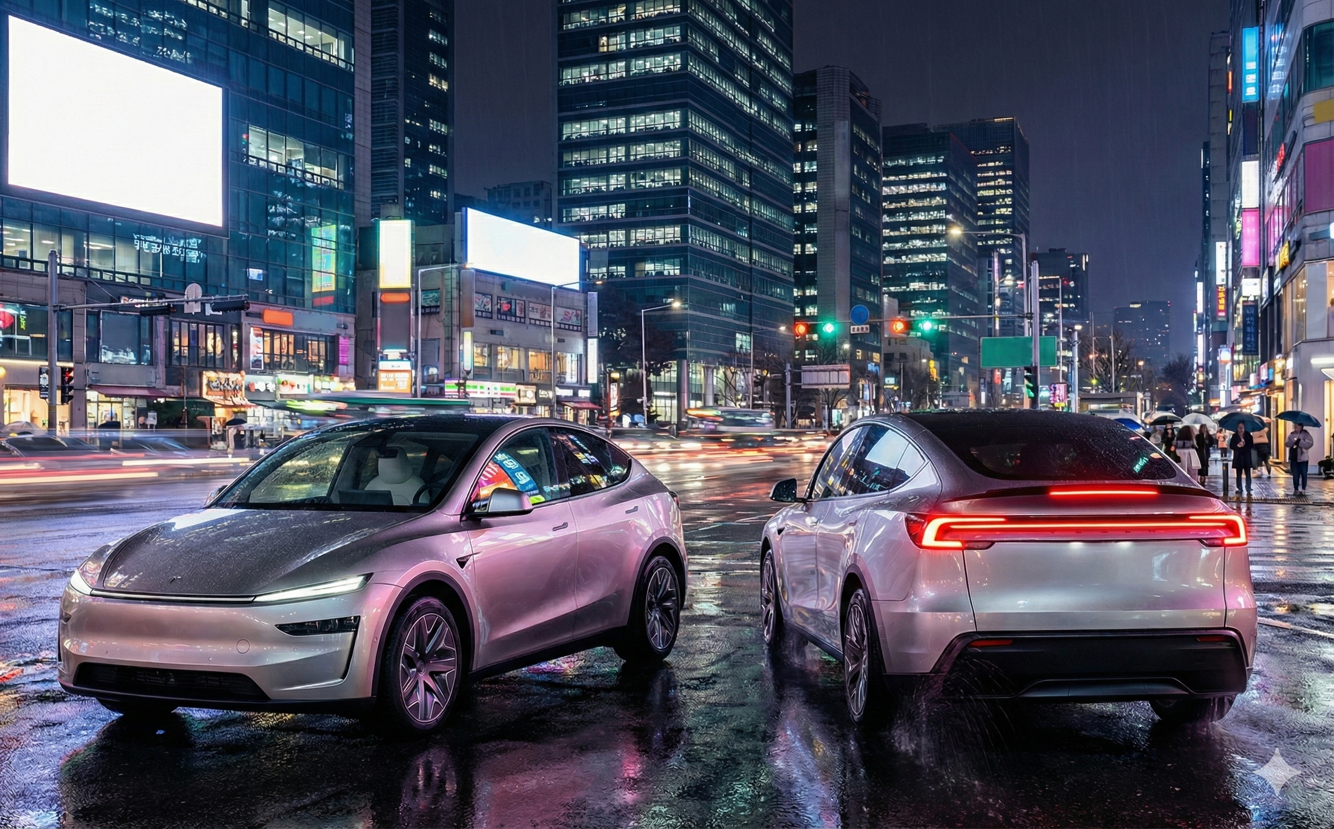 국내 패밀리카 시장의 새로운 기준이 될 테슬라 모델 Y 주니퍼 롱휠베이스의 확장된 전장과 3,040mm 휠베이스를 강조한 디자인 예상도