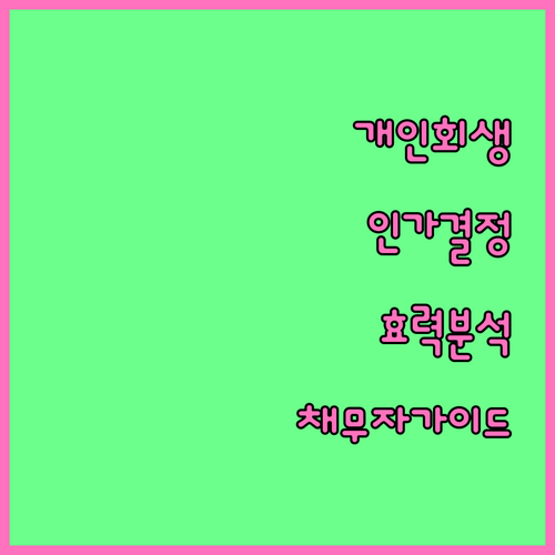 개인회생 인가 결정의 법적 효력 완벽