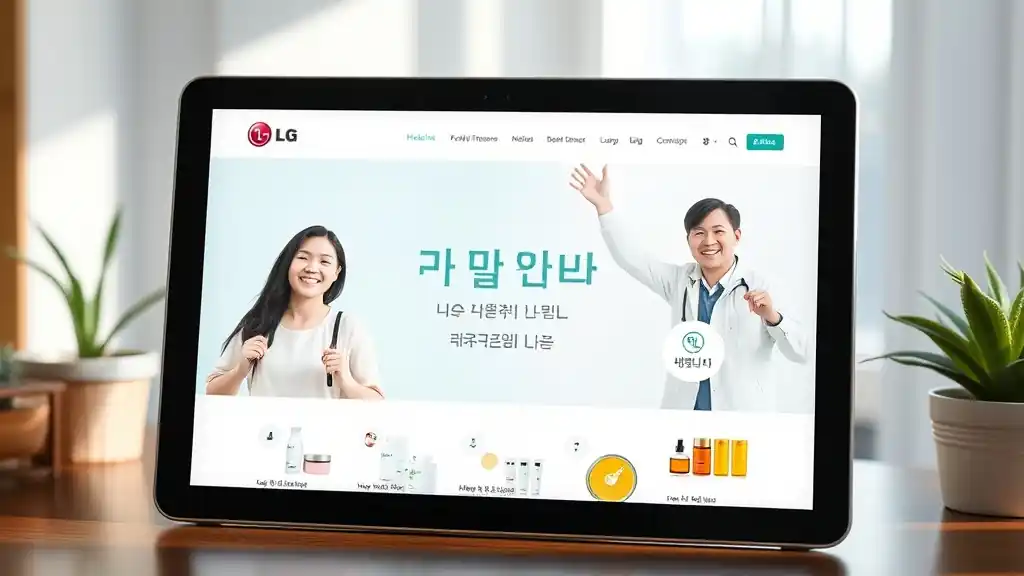lg라이프케어 복지몰 홈페이지의 주요 서비스 화면