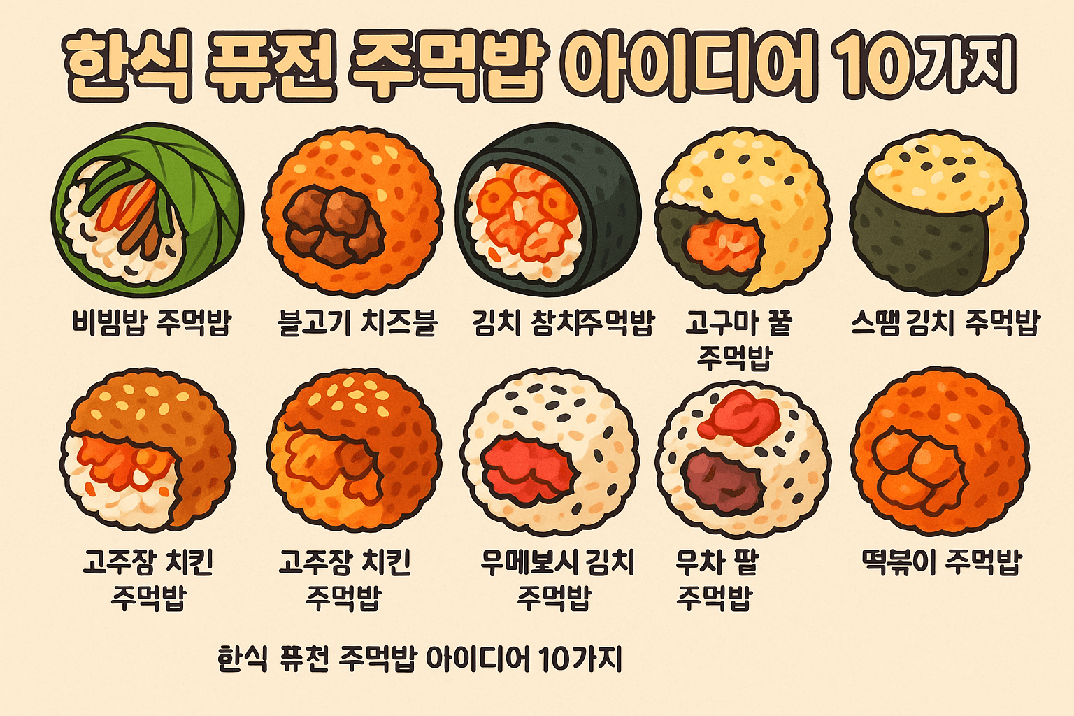 SNS에서 핫한 '한식 퓨전 주먹밥' 아이디어 10가지