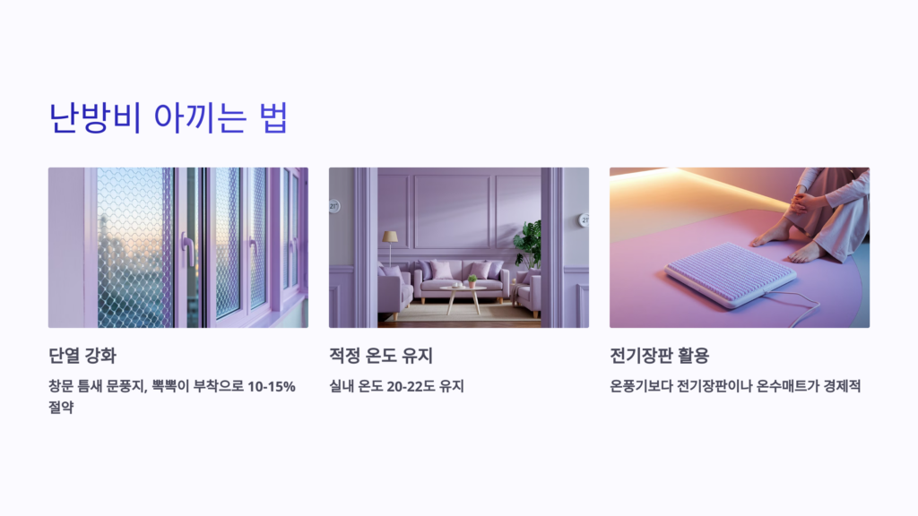 난방비 아끼는 법: 단열 강화 및 적정 온도 유지