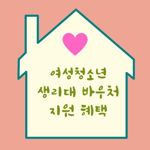 여성청소년 생리대 바우처 지원 혜택