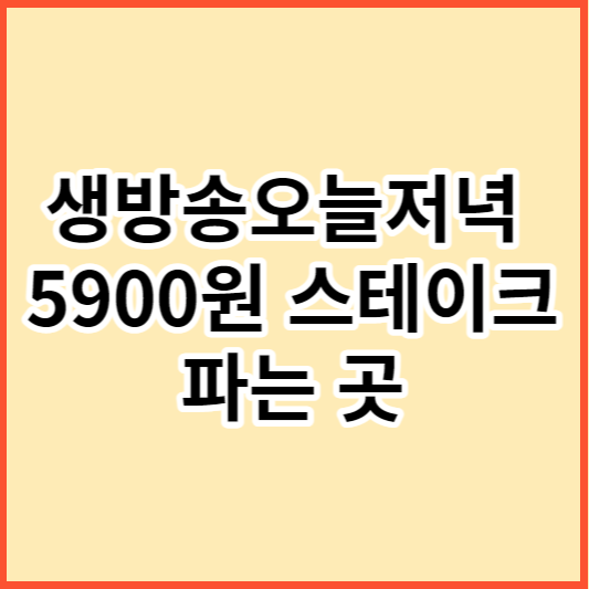 생방송오늘저녁 5900원 스테이크