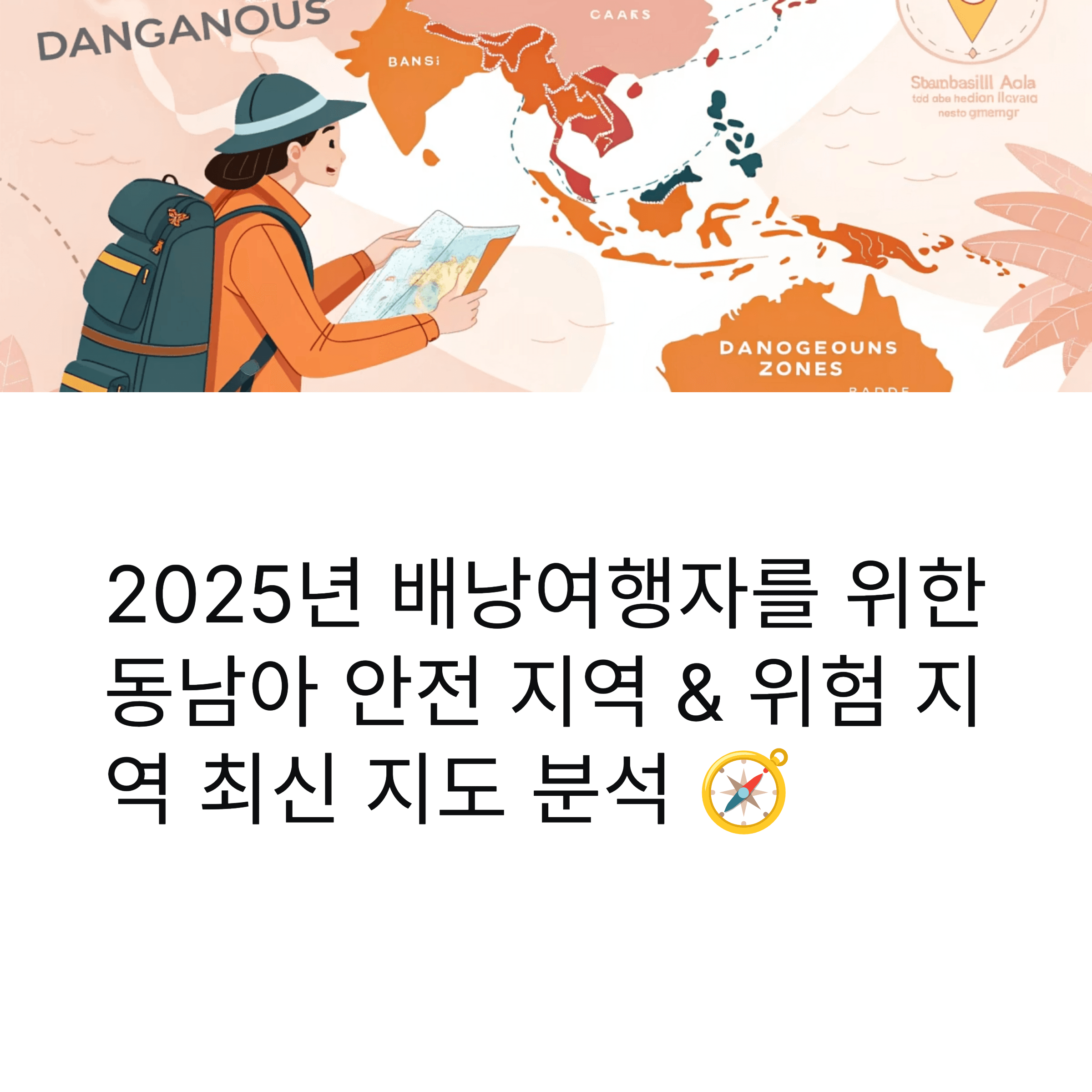 2025년 배낭여행자를 위한 동남아 안전 지역 &amp; 위험 지역 최신 지도 분석