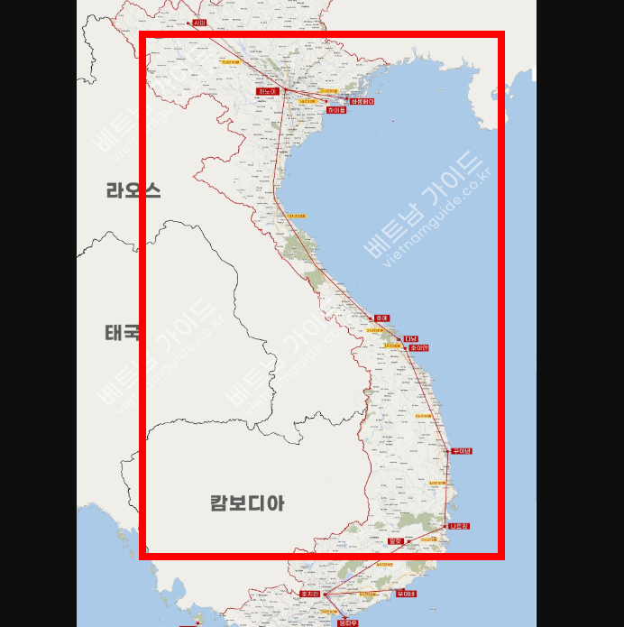 베트남 지도 한글판 한눈에 보기