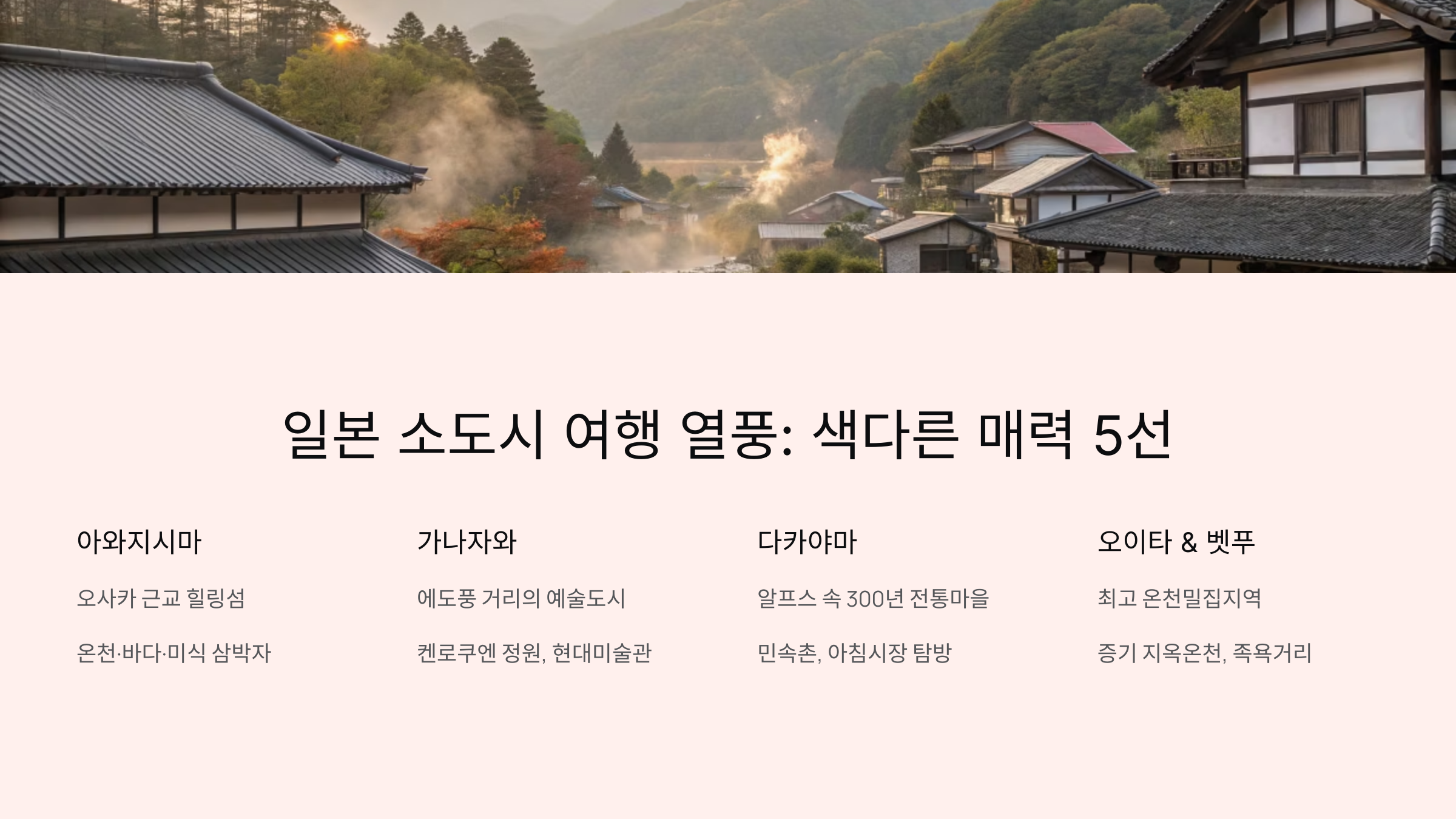 일본 소도시 여행