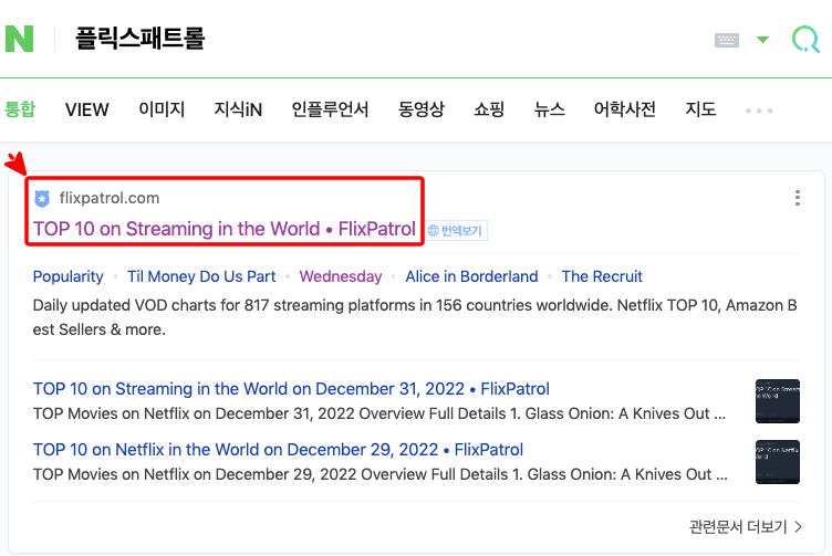 포털 플릭스패트롤 검색