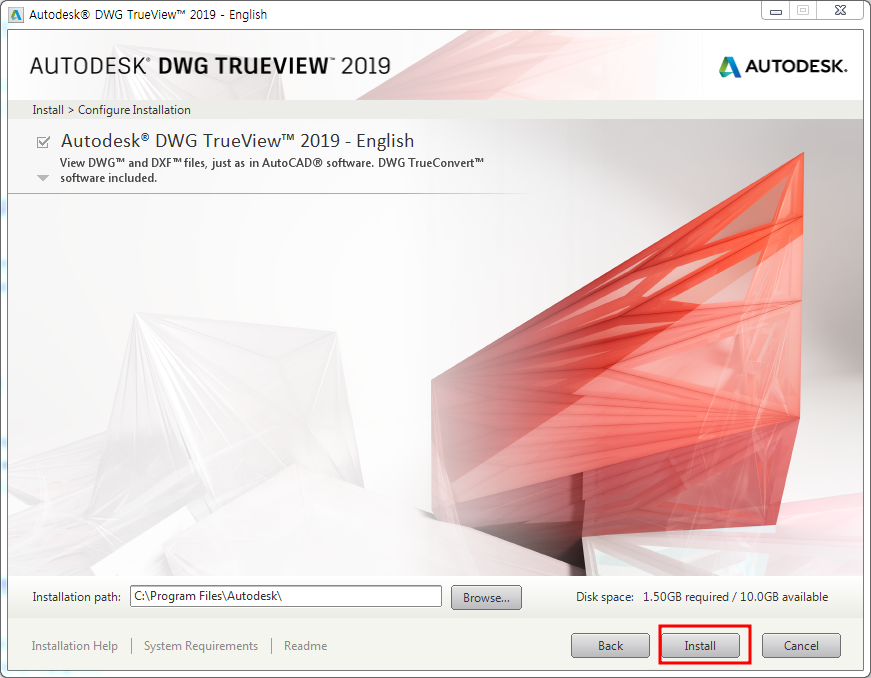 DWG Trueview 2019 설치