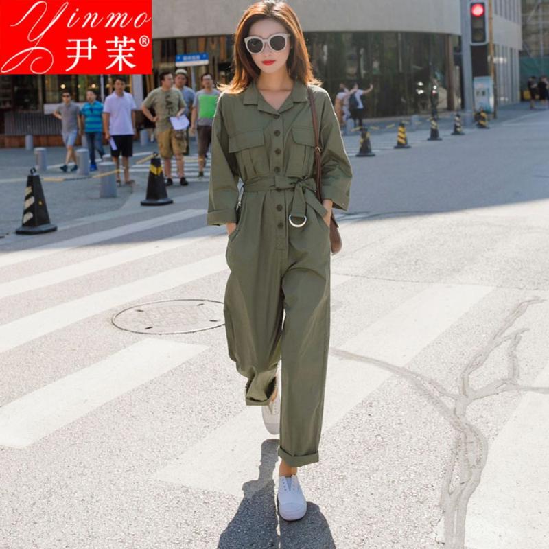 사파리점프수트 카키점프수트 루즈핏 벨티드 크기 그린