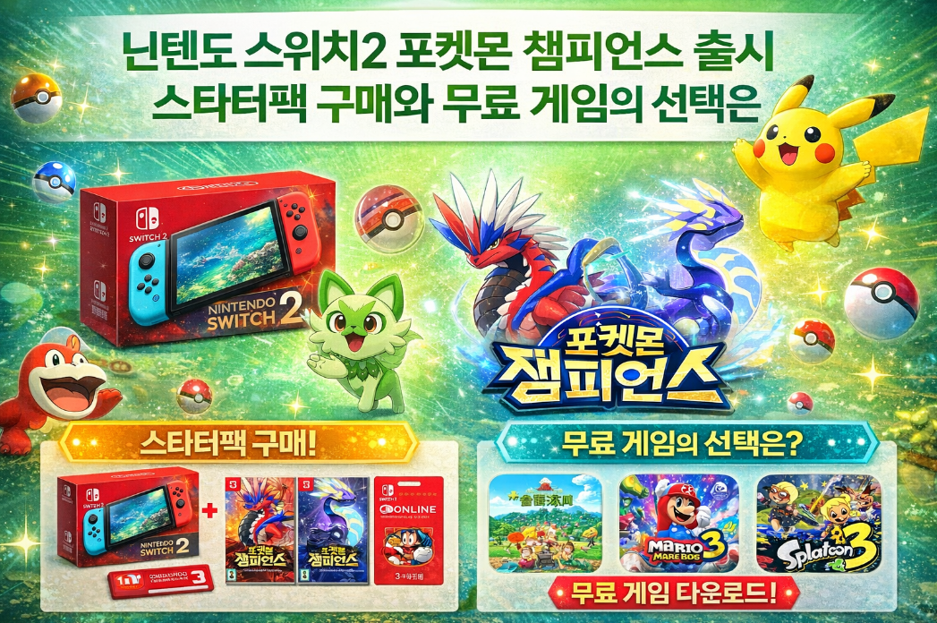 닌텐도 스위치2 포켓몬 챔피언스 스타터팩 vs 무료, 이것만 알면 끝