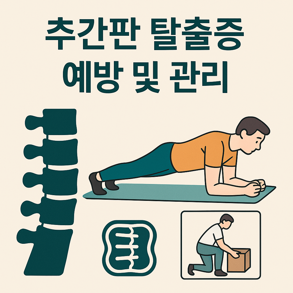 중년 추간판 탈출증 예방 및 관리