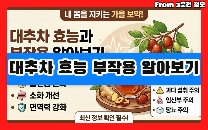 대추차 효능 부작용 알아보기