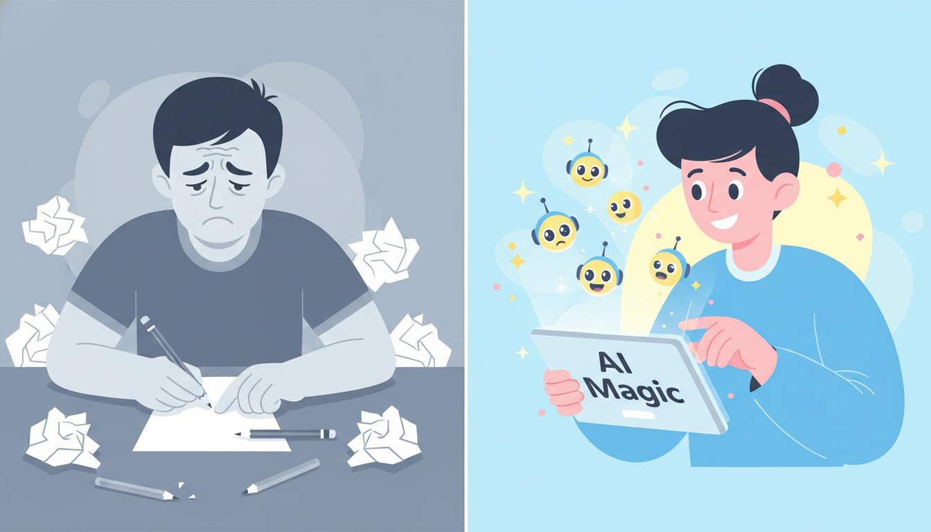 그림 실력 없이 AI 도구로 쉽게 이모티콘을 만드는 모습 비교