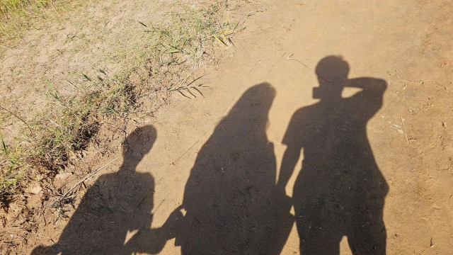 우리 가족 그림자 사진