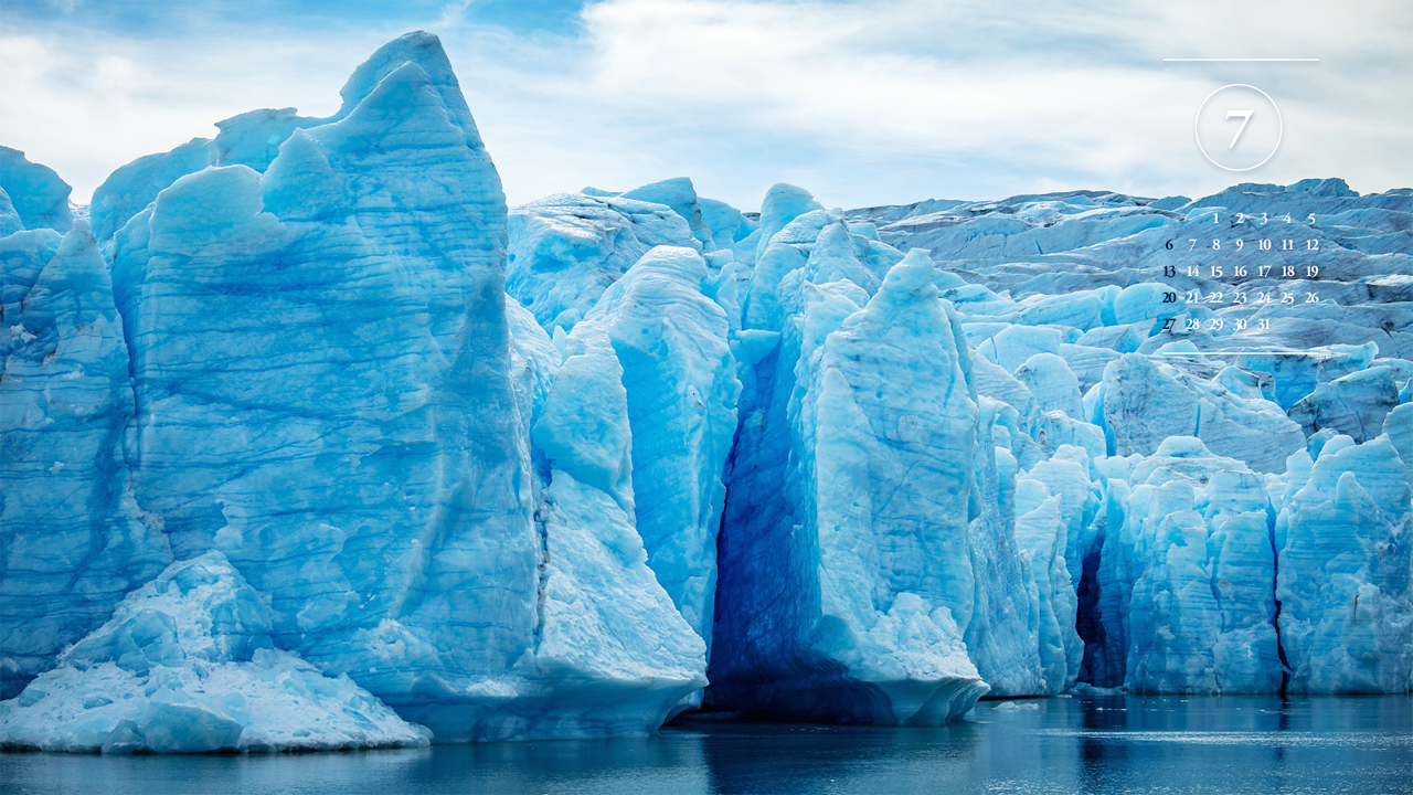 07 칠레 그레이 빙하 A - 2025년7월 노트북배경화면