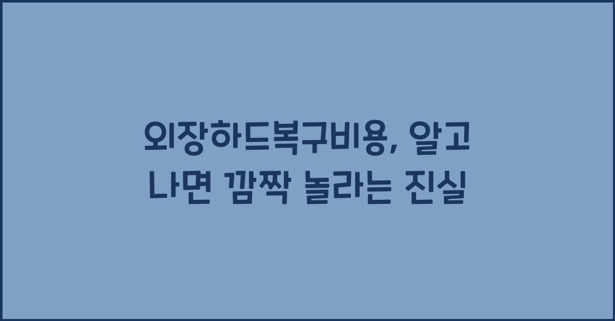 외장하드복구비용