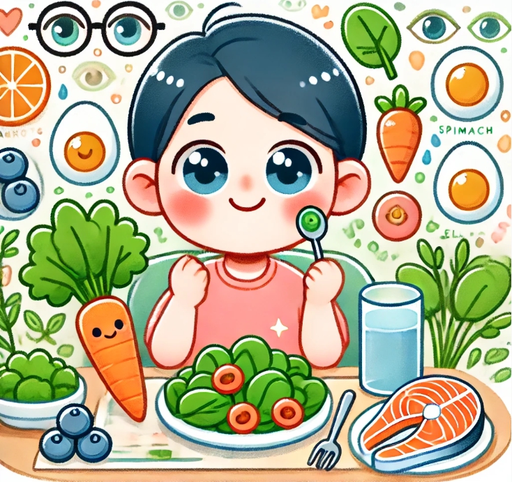 눈건강에 좋은 음식을 표현한 이미지