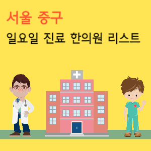 서울 중구 일요일 진료 한의원 리스트