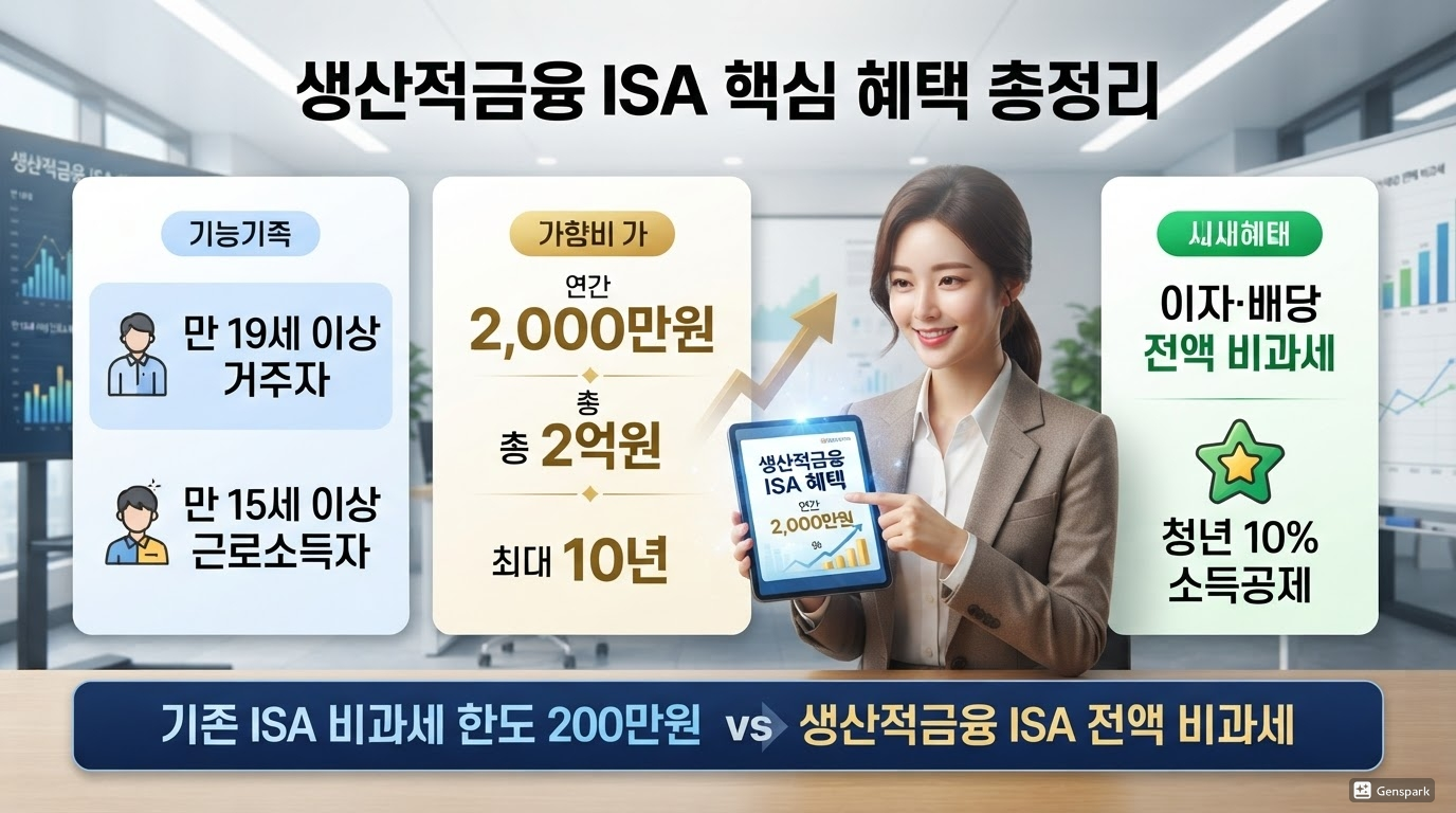 생산적금융 ISA 핵심 혜택