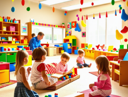 키즈카페에서 즐거운 시간을 보내고있는 아이들