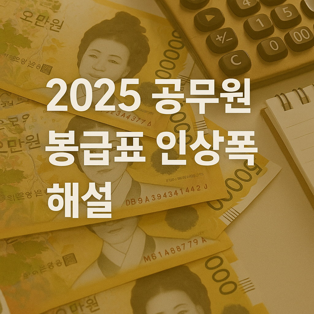 2025 공무원 봉급표 인상폭 해설 – 직급별 실수령액과 전망까지