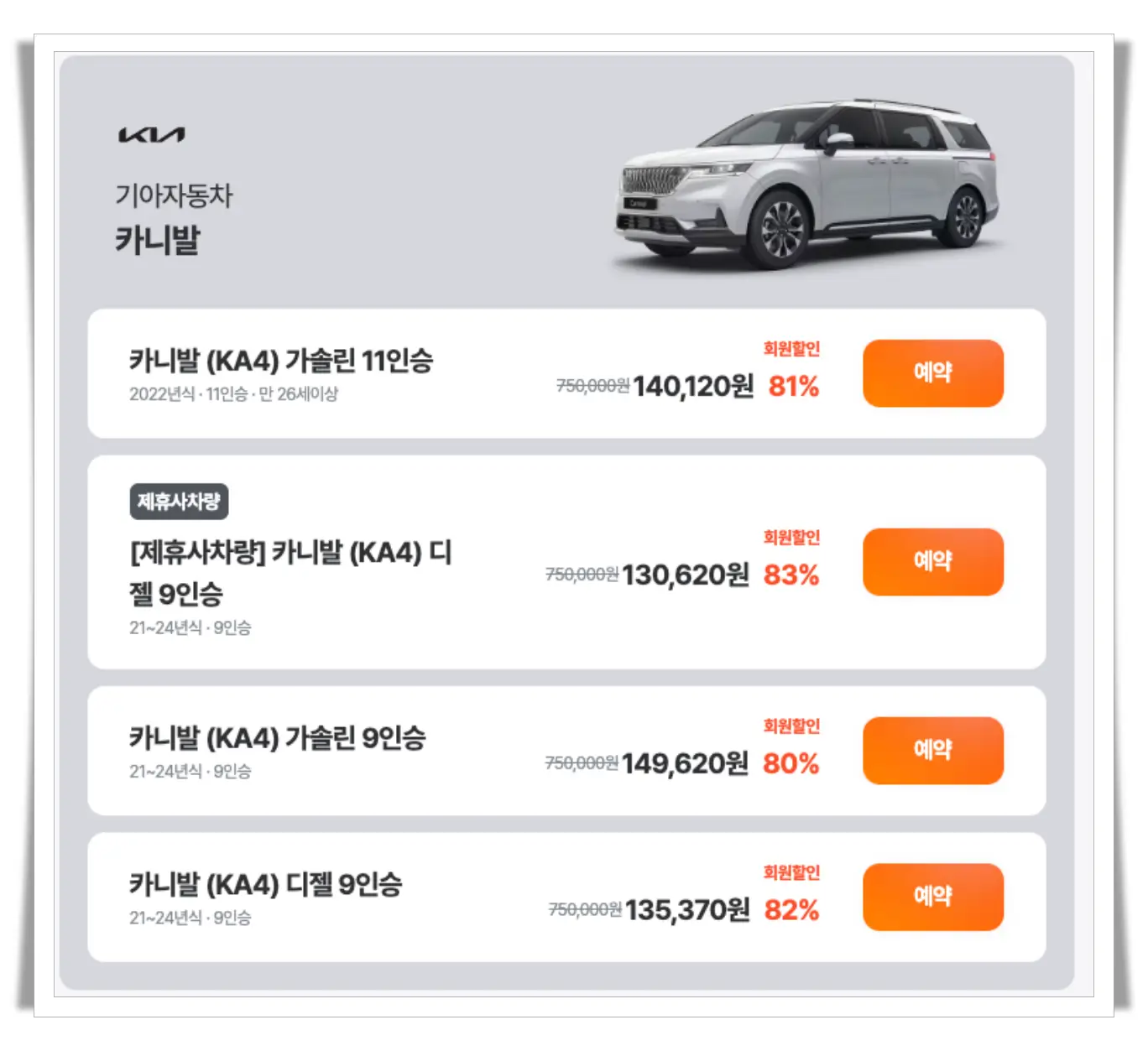 SK렌터카-카니발-가격