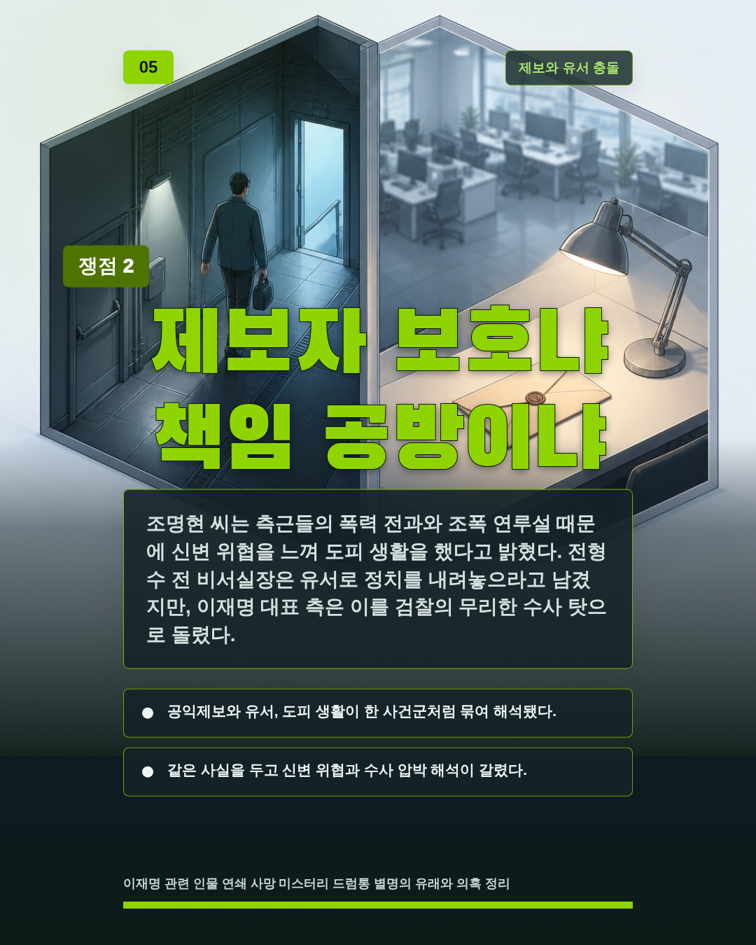 제보자 보호냐 책임 공방이냐