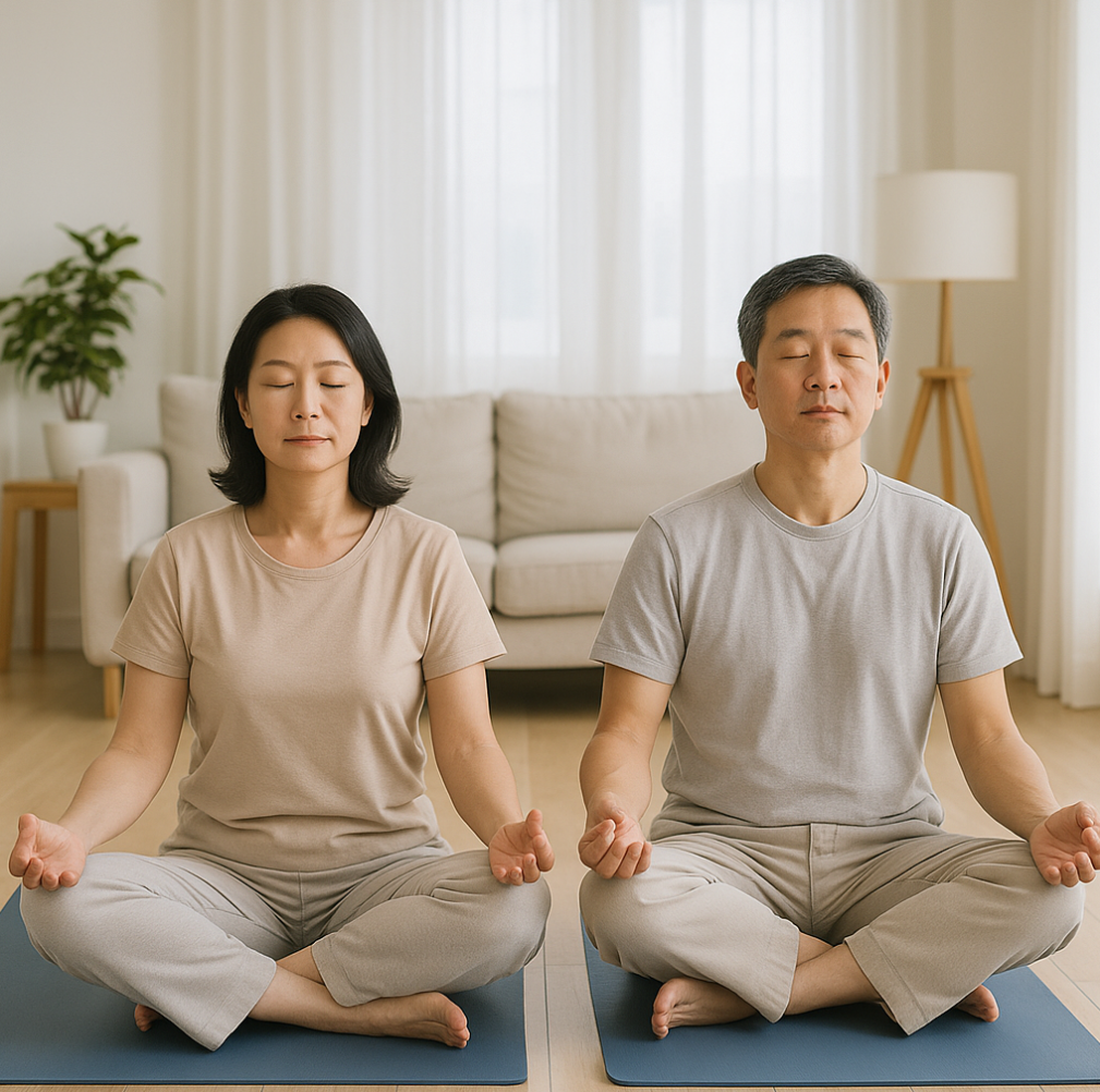 스트레스를 해소 하는 명상 사진