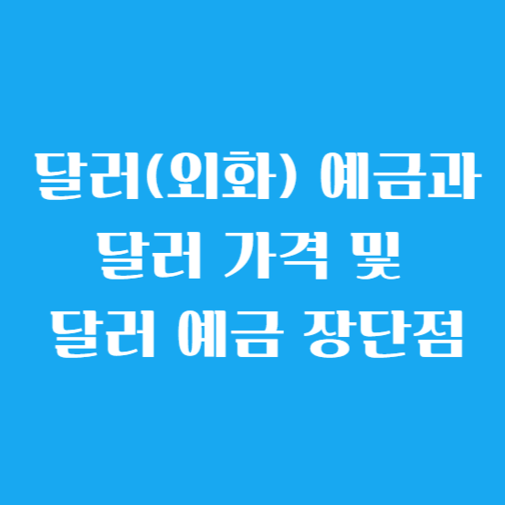 달러(외화) 예금과 달러 가격 및 달러 예금 장단점