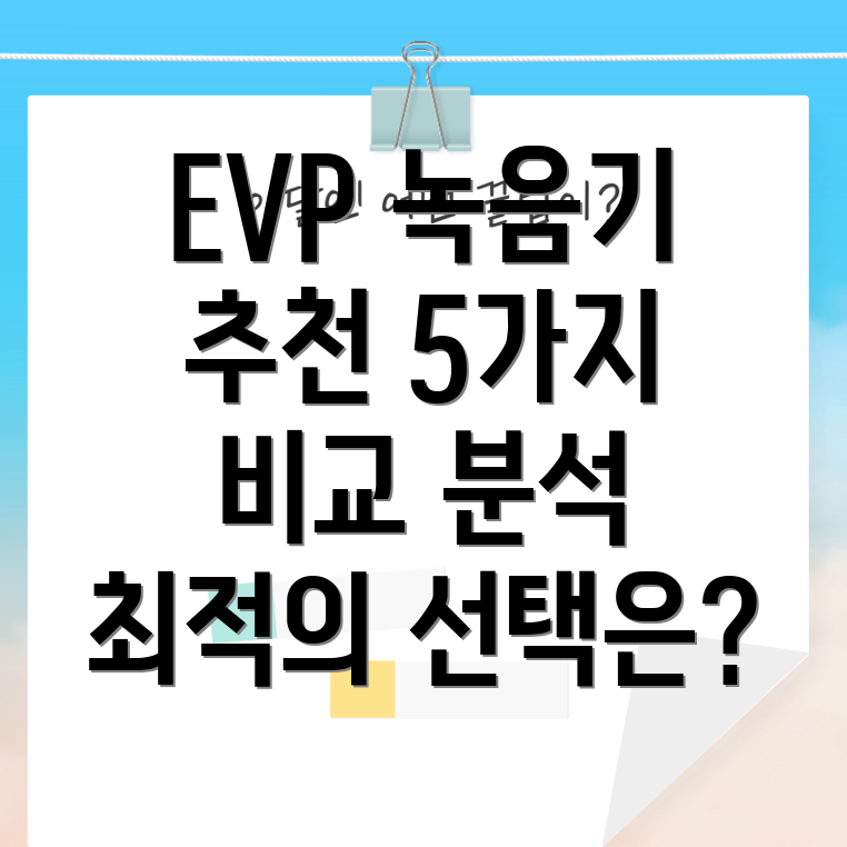 EVP녹음기베스트5비교분석당신에게맞는최적의선택은