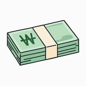 근속장려수당을 나타내는 현금 이미지