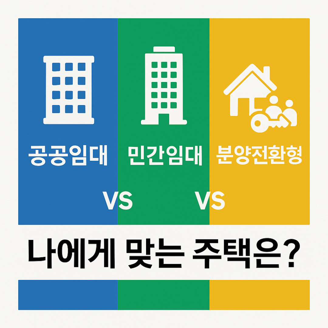 공공임대 vs 민간임대 vs 분양전환형