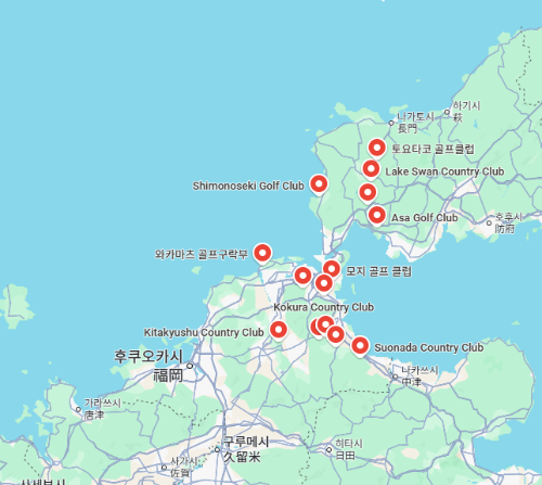 기타큐슈골프장 지도사진