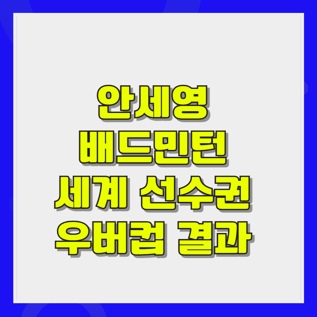 안세영 배드민턴 세계 선수권 우버컵 결과 총정리