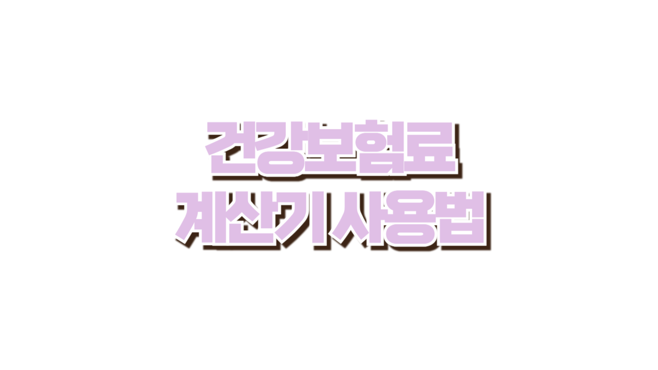 정확한 건강보험료 계산기 사용법 사진