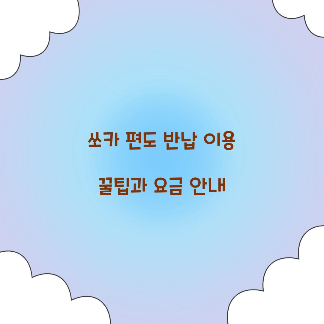 쏘카 편도 반납