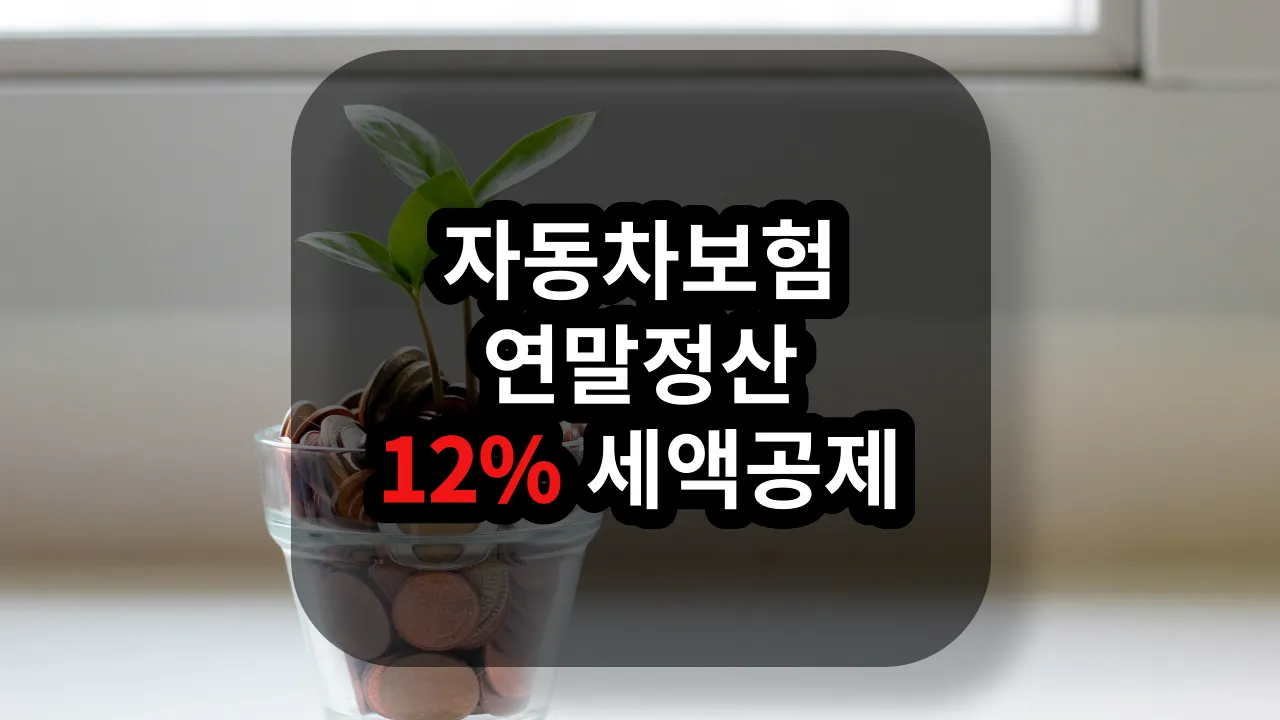 자동차보험 연말정산 혜택 12% 세액공제