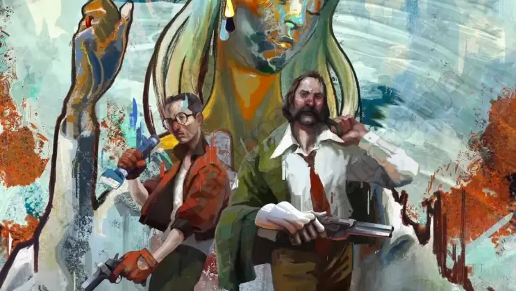 4.유화 배경에 디스코 엘리시움 캐릭터들 디스코 엘리시움 더 파이널 컷_