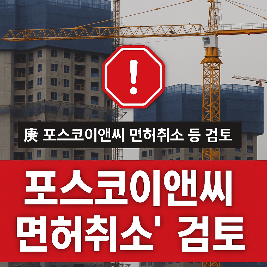 포스코이앤씨 면허취소 검토