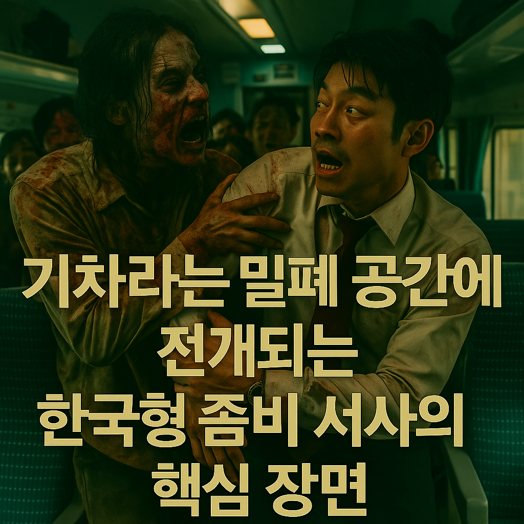 기차라는 밀폐 공간에서 전개되는 한국형 좀비 서사의 핵심 장면