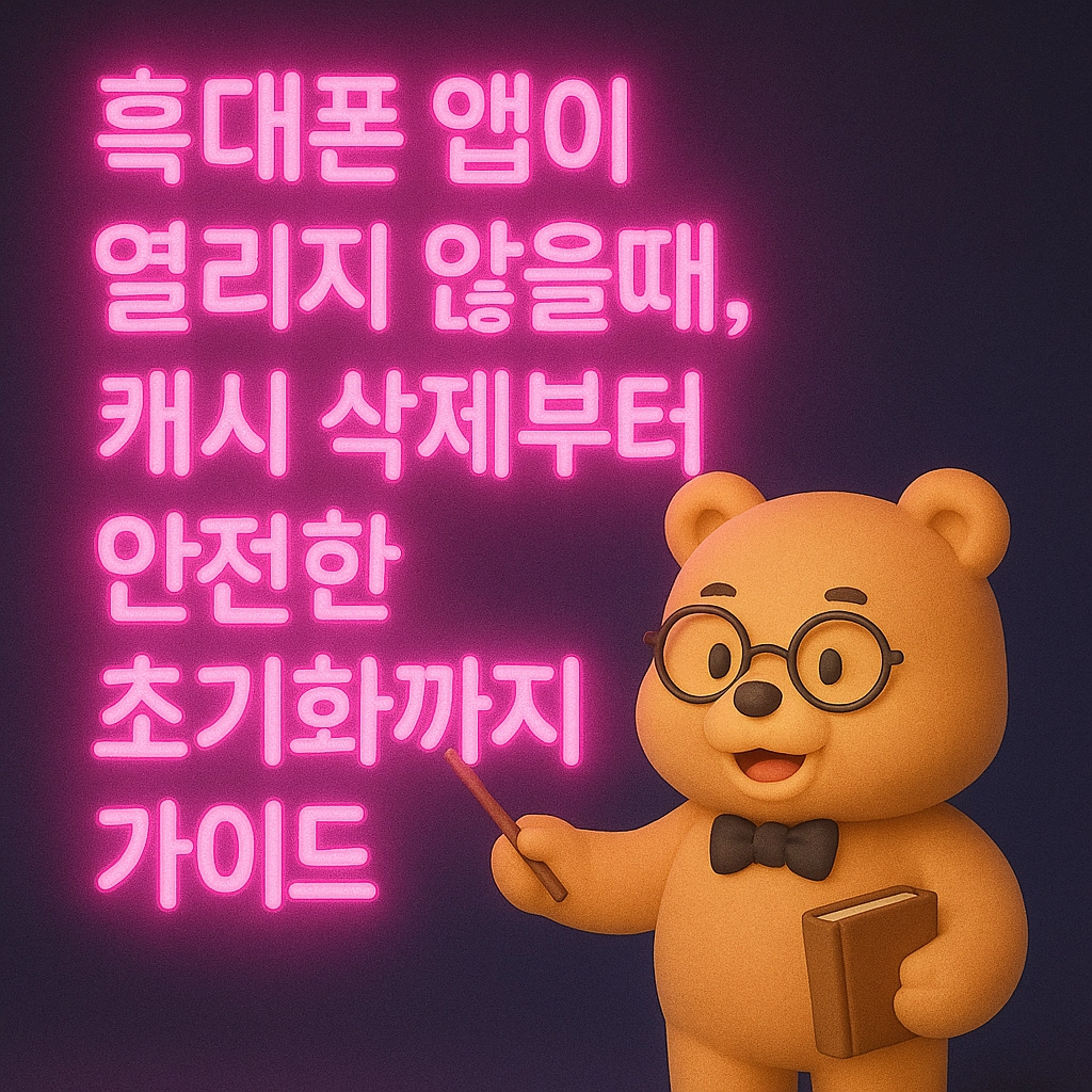 휴대폰 앱이 열리지 않을때, 캐시 삭제부터 안전한 초기화까지 가이드