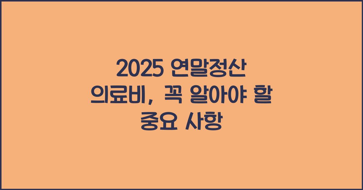 2025 연말정산 의료비