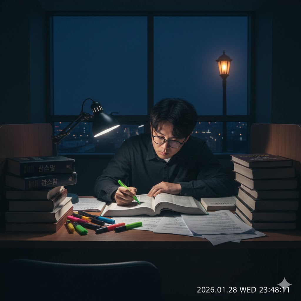 치열하게 공부하는 관세사 수험생의 모습