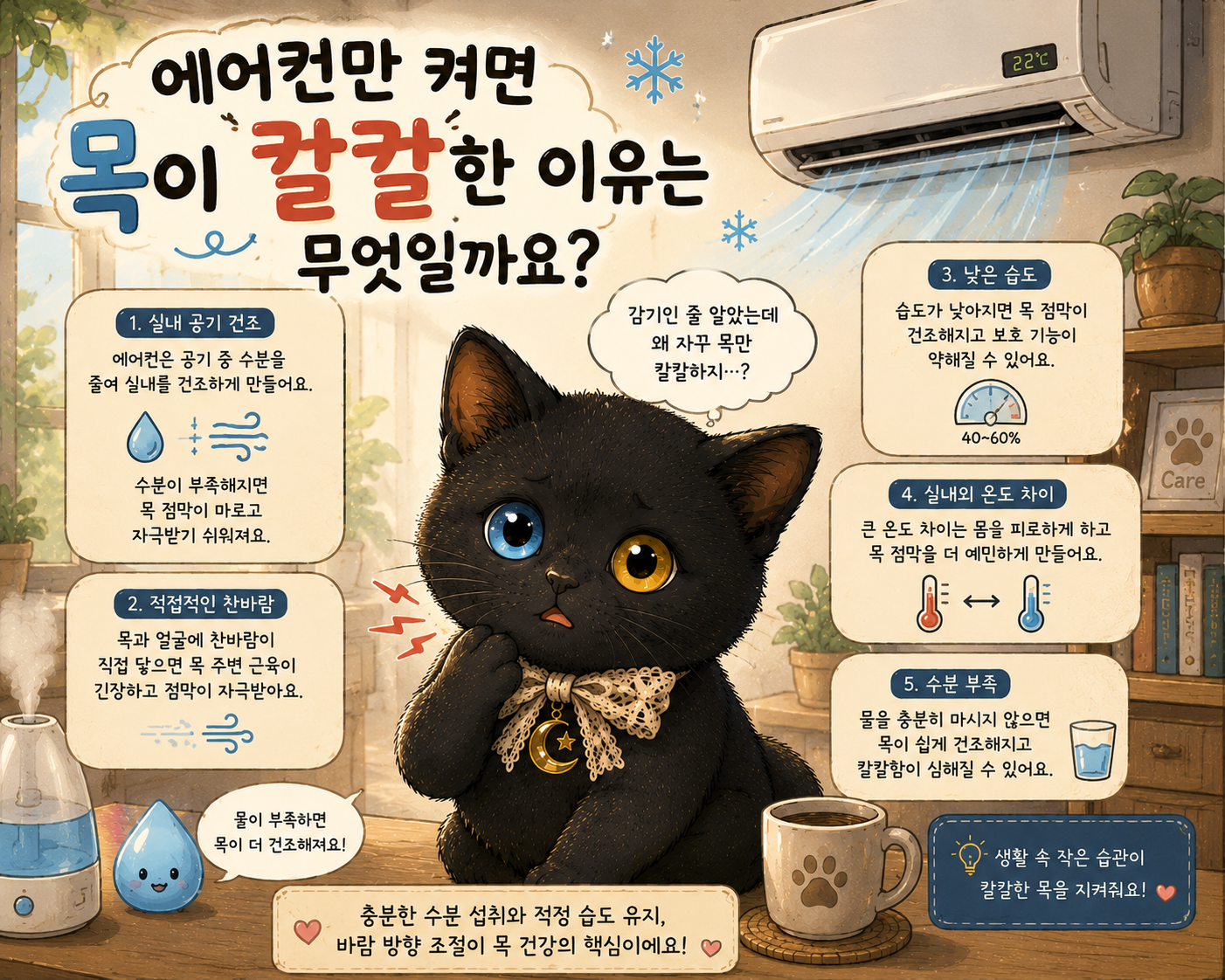 에어컨만 켜면 목이 칼칼한 이유는 무엇일까요?